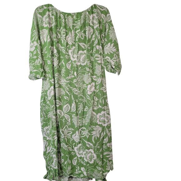 Goodthreads Women's Fluid Twill Wrap Midi Dress Green/White Floral Size XX-Large - Picture 9 of 14